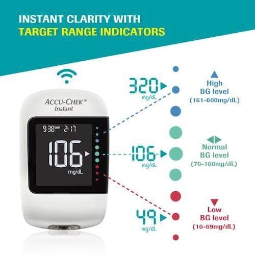 Accu-Chek Instant Bluetooth Blood Glucose Monitoring System with mySugr App and 10 Test Strips Free view 2