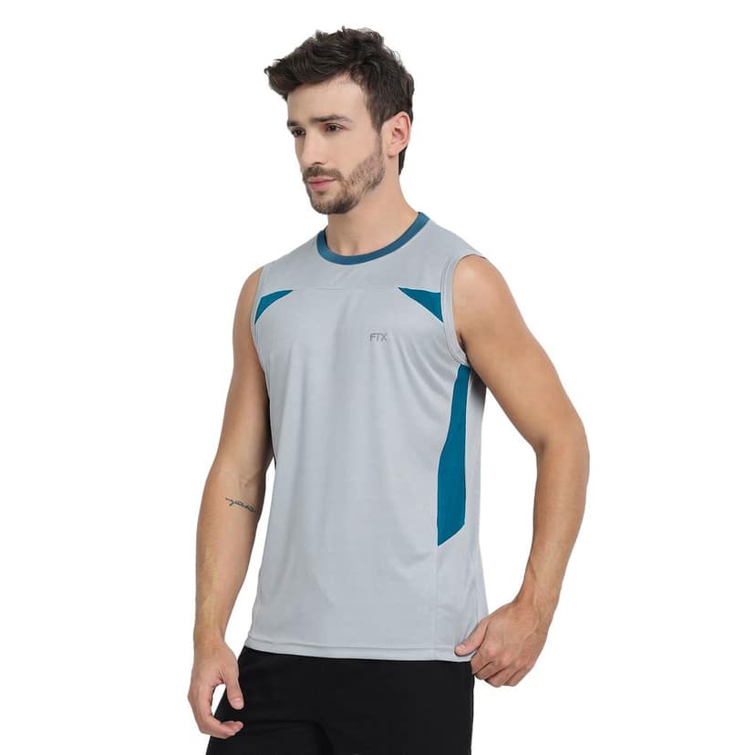 FTX Men Colorblock Round Neck Sleeveless Tshirt view 4