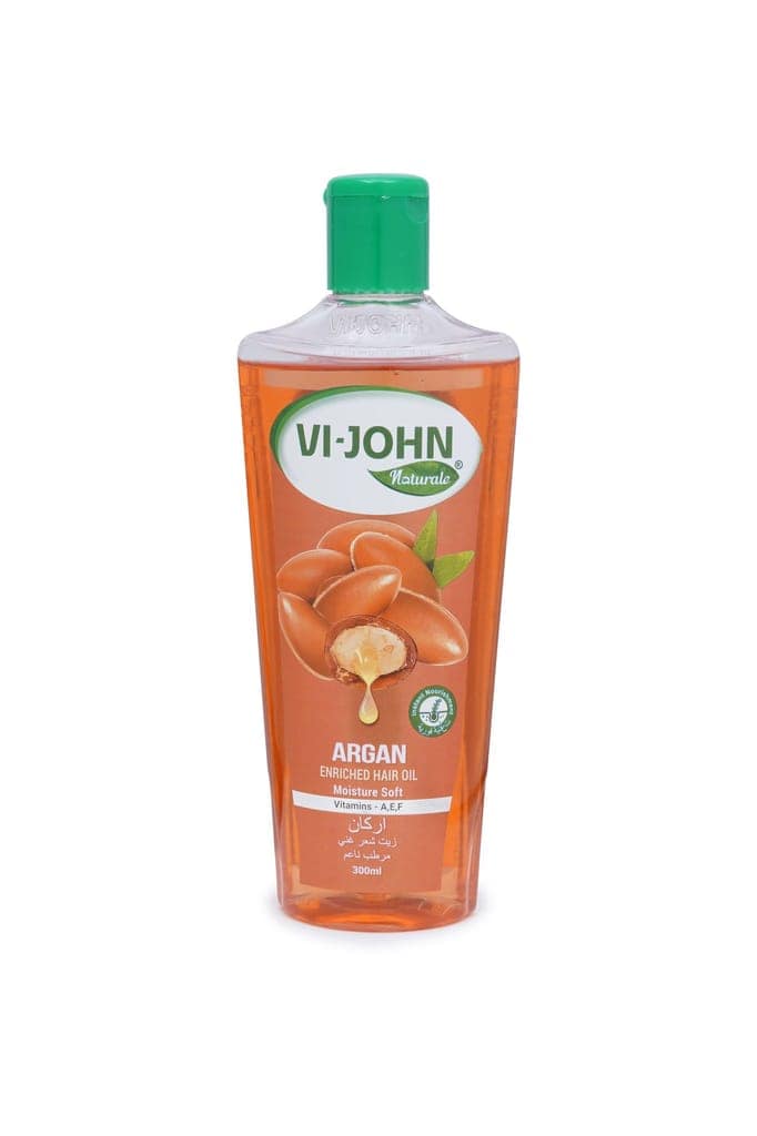 VI-JOHN NATURALE Argan Enriched Hair Oil | Moisture & Softness with Vitamin A.E & F | Natural Hair Growth | for All Hair Types | Men and Women | 300ML