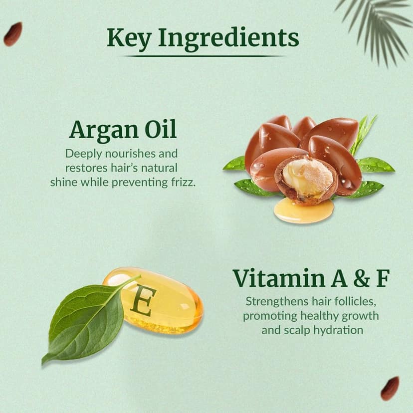 VI-JOHN NATURALE Argan Enriched Hair Oil | Moisture & Softness with Vitamin A.E & F | Natural Hair Growth | for All Hair Types | Men and Women | 300ML view 5