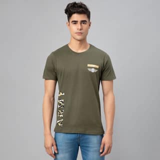 FTX Men Printed Round Neck Half Sleeve Tshirt