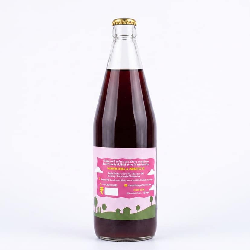 ANNGIE MULBERRY FRUIT DRINK - 900 mL - One glass bottle view 2
