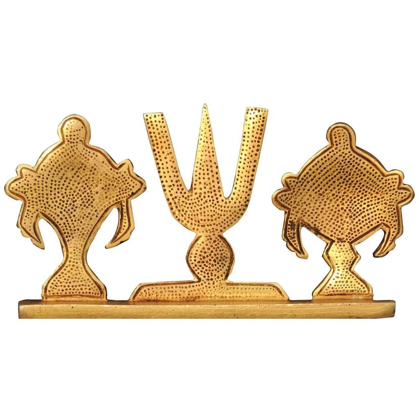 Brass Showpiece Shankh Chakra Namah God Idol Statue, Height : 3 Inch (BSMAS1072 Y) view 3