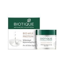 Biotique Whitening & Rejuvenating Face Pack - Milk Protein, 60G