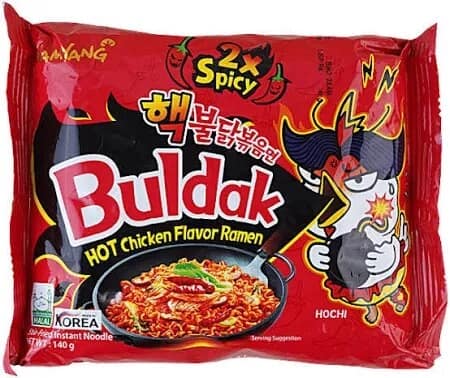 2x Spicy Hot Chicken Flavour Ramen Noodles-140gm