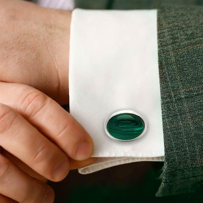 Silver Malachite Limited Edition Cufflinks view 2
