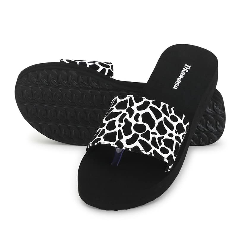 Dhamasa Stylish Cheeta design fashion casual flip flop slipper women & girls view 2