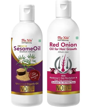 The Nile Sesame Oil 100 ML + Red Onion 200 ML Hair Oils 300 mL Pack of 2