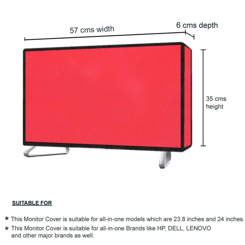 PalaP Super Premium Dust Proof Monitor Cover for DELL All in ONE Desktop 24 inches (RED) view 3
