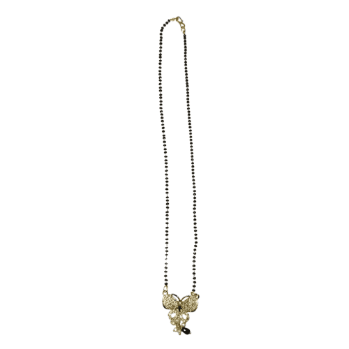 Black Beads Mangalsutra with Butterfly Pendant view 5
