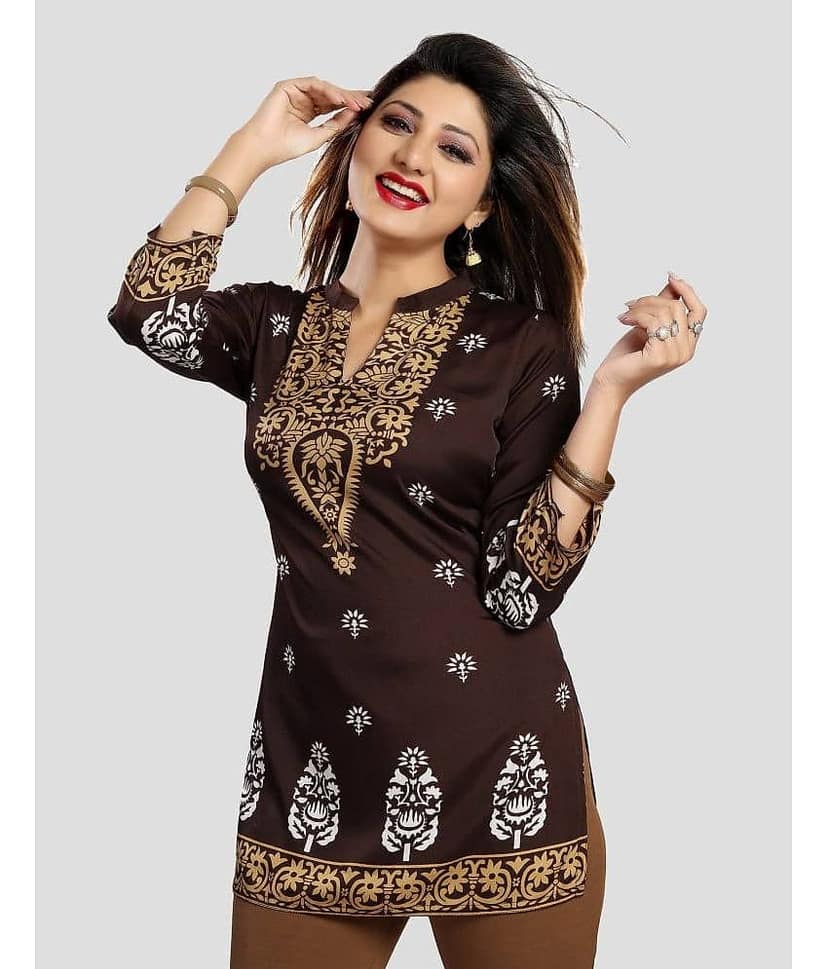 Meher Impex - Red Crepe Women's Tunic ( Pack of 1 )