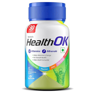 Mankind Health Ok Multi Vitamin Multimineral Amino Acids with Ginseng Extract Zinc Vitamin C & Vitamin D for Men for Daily Energy Overall Health Immunity and Mental Alertness 30 Tablets