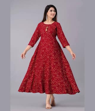 NUPITAL Rayon Printed Anarkali Women's Kurti - Blue ( Pack of 1 )