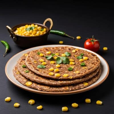 Ragi Aloo Sweet Corn Pizza Paratha