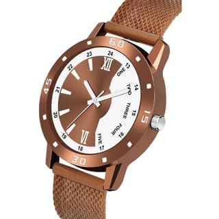 HRV Men's Round Dial Brown Strap Analog Watch view 2