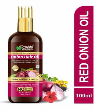 Dravida Organics Onion Black Seed Hair Oil - WITH COMB 100 mL