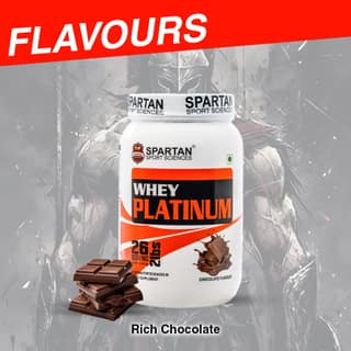 SPARTAN SPORT SCIENCE Whey Platinum Protein Powder Concentrate Supplement with 24g Protein, 12g EAA, 5g BCAA, 4g Glutaine Acid for Men & Women
