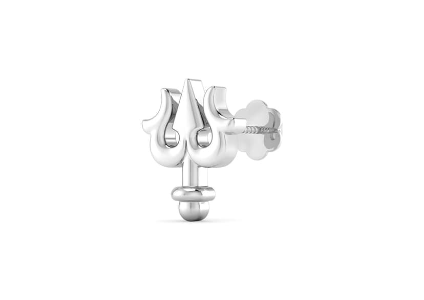 Lord Shiva Trishul Ear Stud For Men (1 Pc Only) view 3