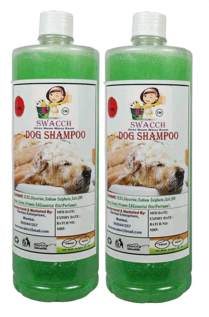 SWACCH Dog Shampoo (1 Litre) (Combo Pack of 2) NEEM ALOVERA