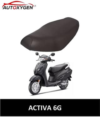 Autoxygen Scooter/Scooty Removable & Washable PU Leather Waterproof Seat Cover Accessories For Honda Activa 6G (Black)