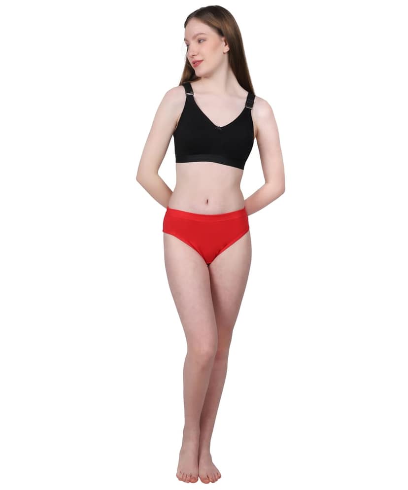 Maxolity Women's Cotton Hipster Panties - Red Color Solid, Soft, Breathable & Comfortable for Everyday Wear Panty pack of 1