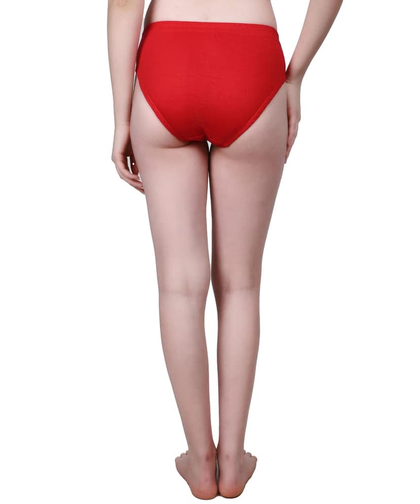 Maxolity Women's Cotton Hipster Panties - Red Color Solid, Soft, Breathable & Comfortable for Everyday Wear Panty pack of 1 view 2