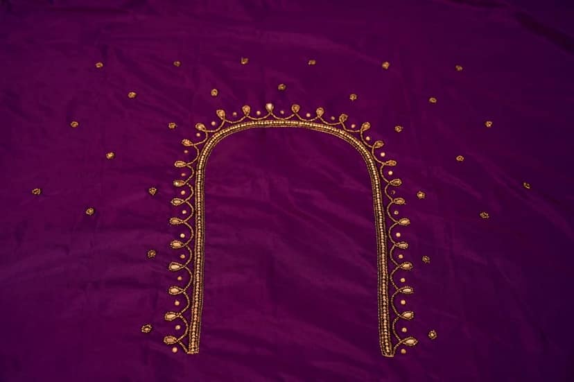 Embroidered Saree Blouse With Zari And Stone Work view 2