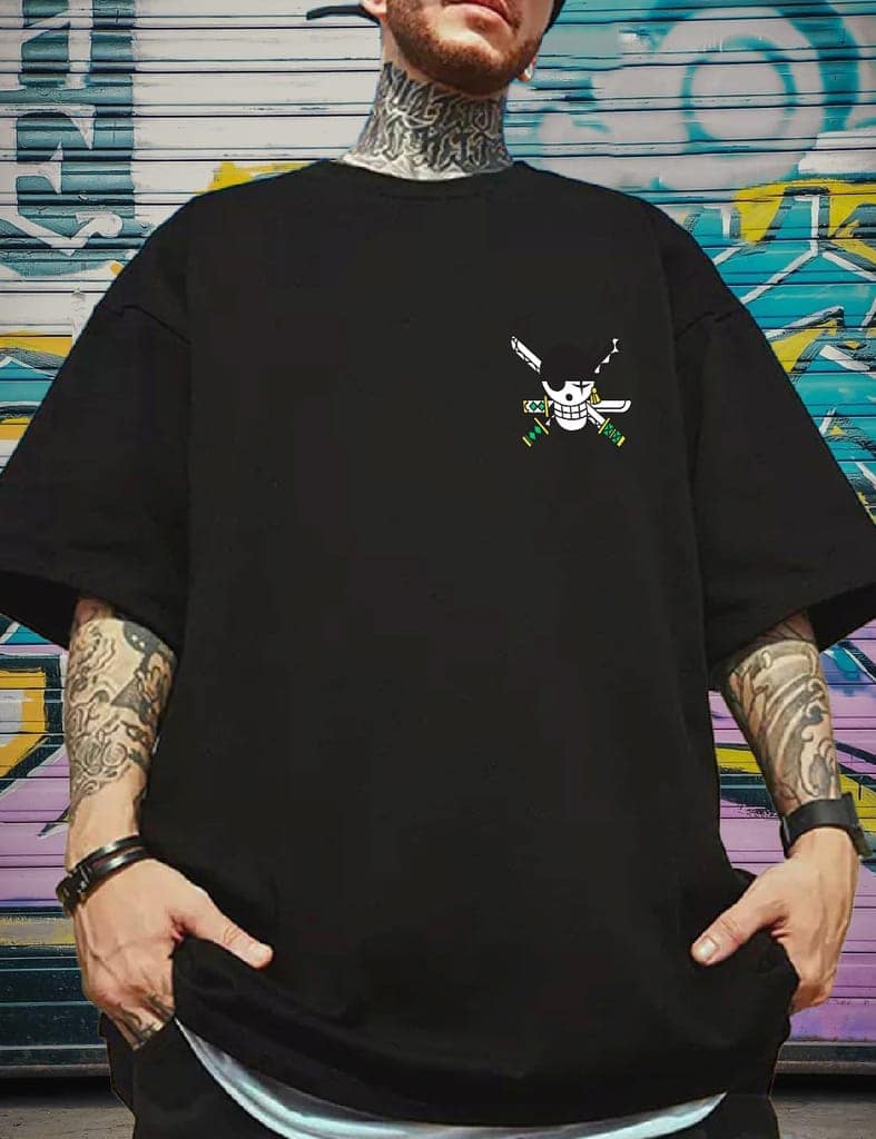 SCOTT FINCHER Men's One Piece Roronoa Zoro T-Shirt, Anime Shirt, Manga Shirt, Gift for Anime Fans : AA(ARN)BLACK_191 view 4
