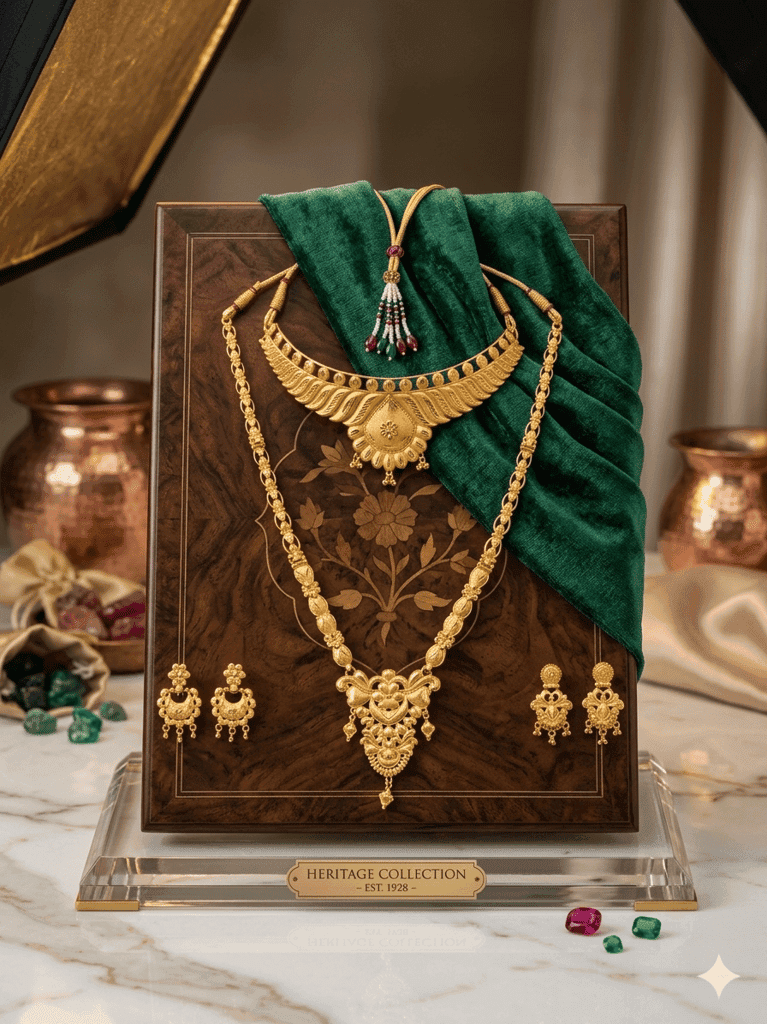 Traditional Indian Bridal Gold Necklace Set view 3