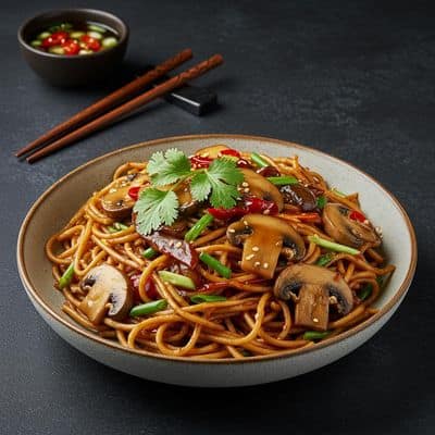 Mushroom Schezwan Noodles