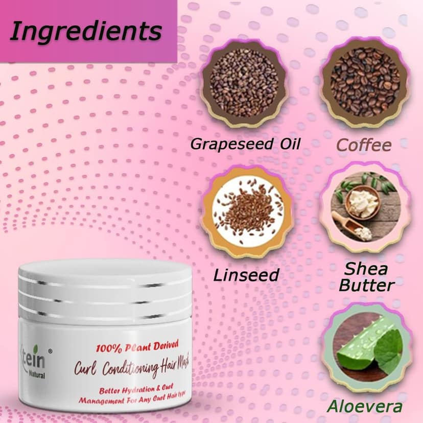 ktein natural 100% plant derived curl conditioning hair mask 100gm view 4