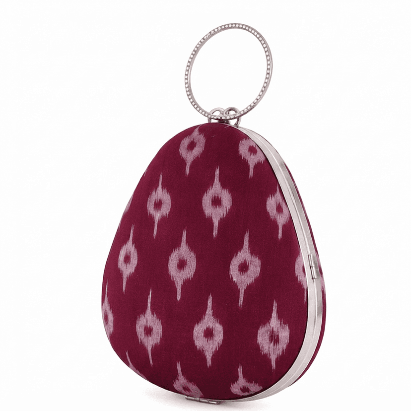 Tisser Maroon Handmade Designer Clutch Bag for Women – Luxury Fashion Clutch for Wedding, Evening & Festive Occasions