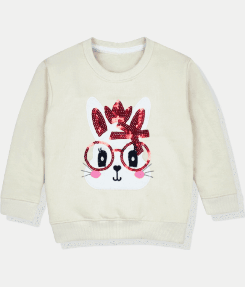 Mustmom Cute Winter Unique Printed Comfortable Sweatshirt for Baby Girls