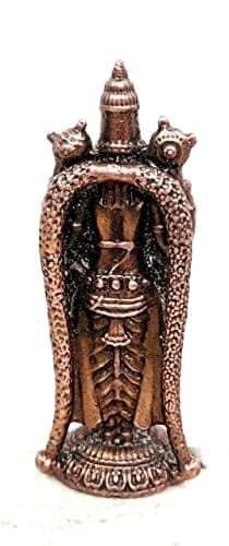 Searchers Paradise - Copper Idols Venkateswara ,2.5 inches, Copper Handmade 60 Grams, Patina Antique Finish, Pack of 1 Piece view 2