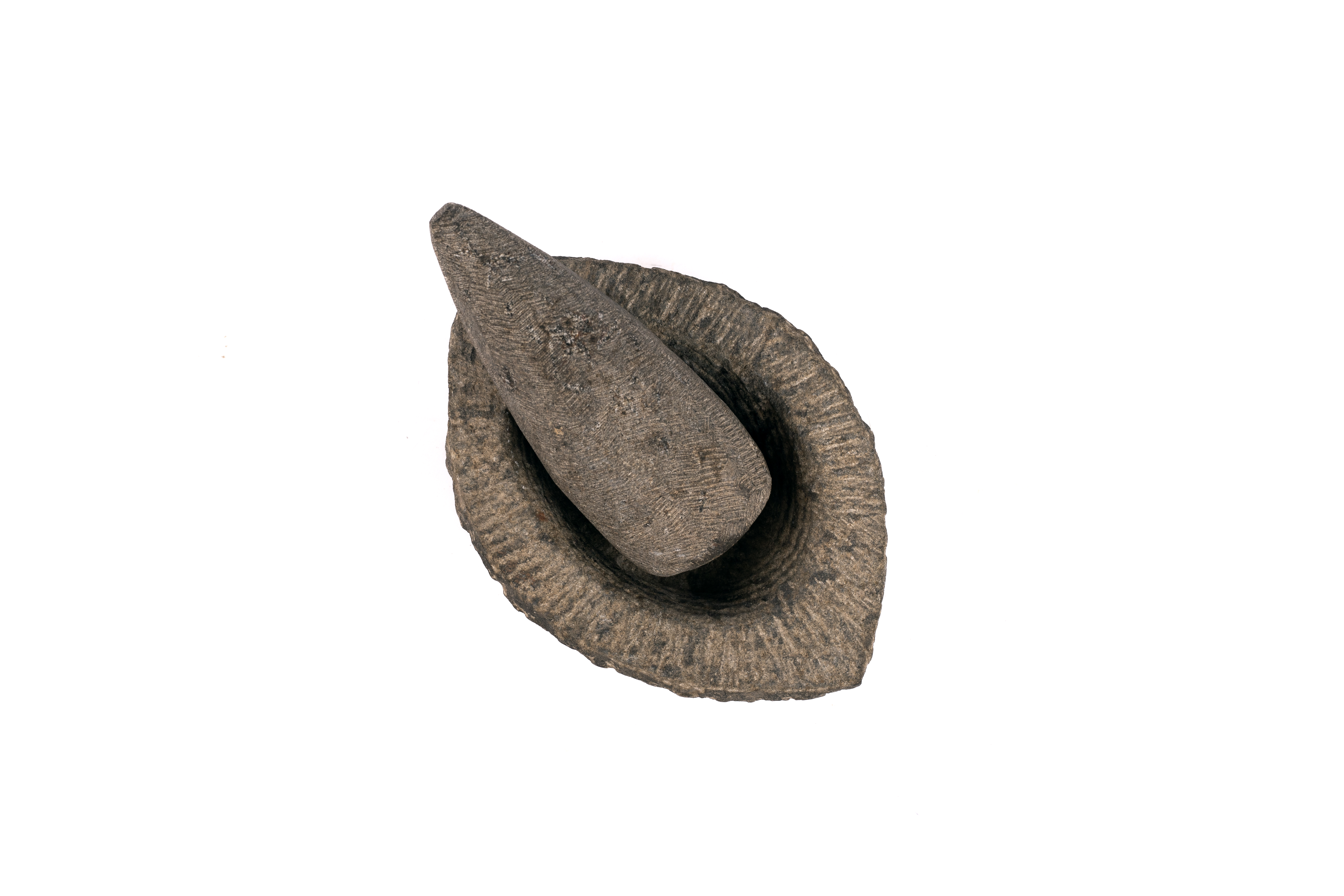 Traditional Kolhapuri Black Stone Mortar & Pestle