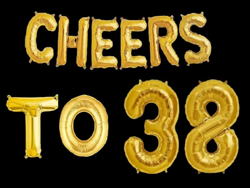 Partyzon Gold Cheers to Birthday Foil Balloon Combo Party Decoration for Anniversary Celebration 16 Inches view 2
