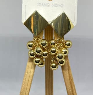 Square Gold-Plated Drop Earrings