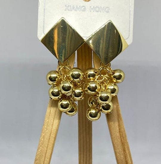 Square Gold-Plated Drop Earrings