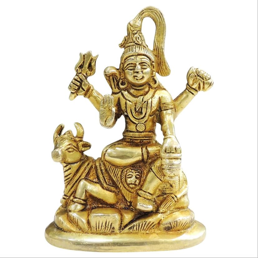 Brass Shiv Ji Idol Statue for Home Temple & Pooja, Height : 5.7 Inch (BSMAS1670 E) view 2