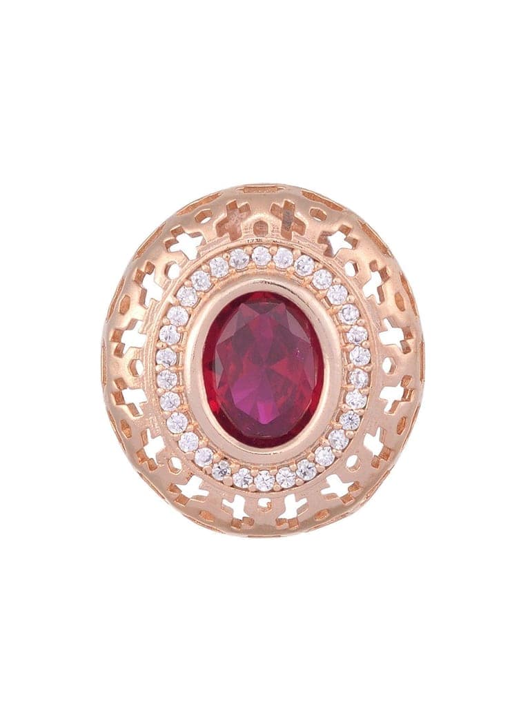 Royal Ruby Studs Rose gold plated AD handcrafted tops Red small earrings view 2