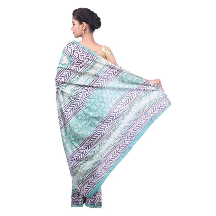 HANDLOOM CHANDERI SAREE- MERCERISED(COTTON+SILK MIX) WITH BLOUSE (SKU - 3I0102030422 SAREE- 98) view 2