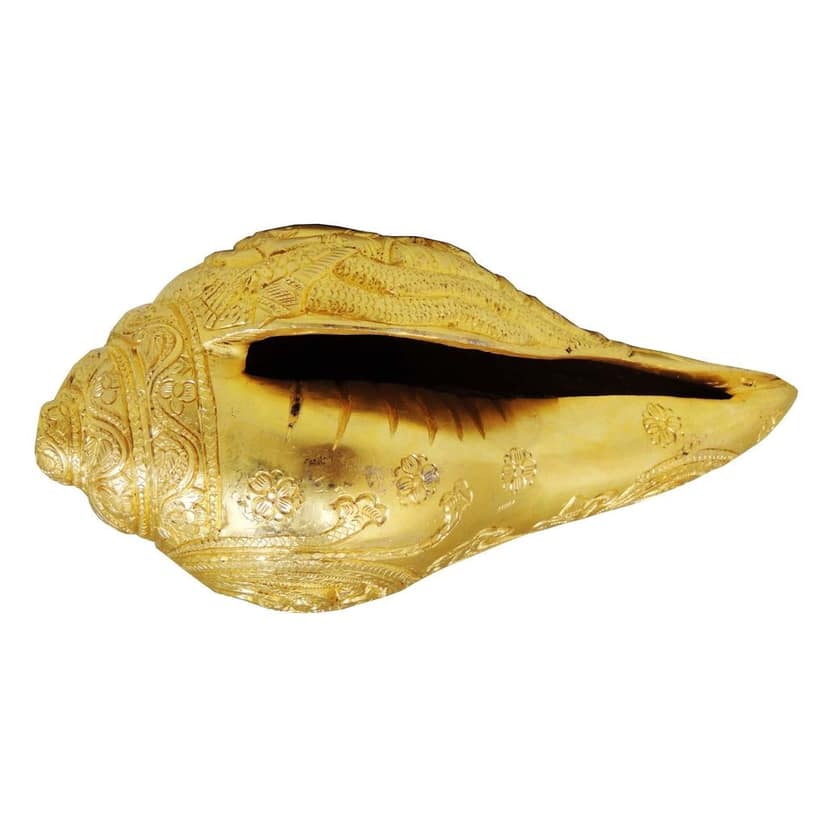 Brass Showpiece Shankh Statue, Height : 4 Inch (BSMAS579 A) view 4