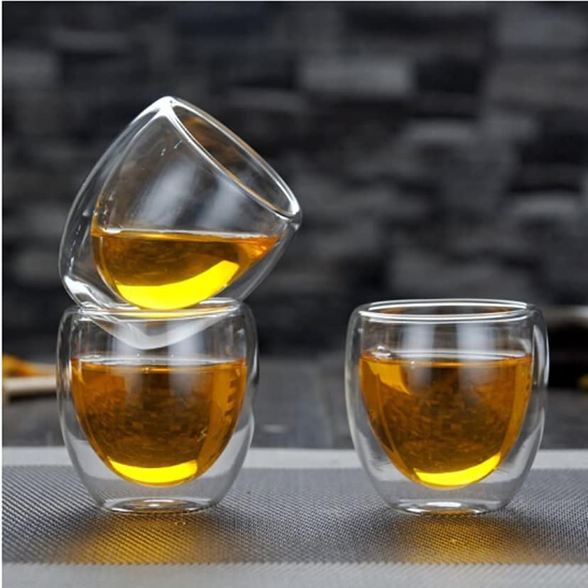 Double Wall Tea Mug, 250 ML, Set of 1, Glass Double Layer Coffee Cup for Hot & Cold Drink, Perfect for Lemon, Green Tea, Milk and hot Chocolate view 2