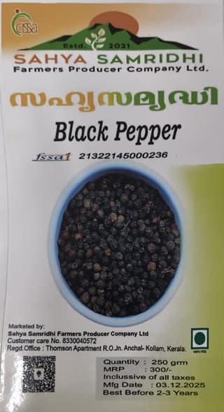 SAHYA SAMRIDHI BLACK PEPPER-250gm 100%veg,FSSAI CERTIFIED