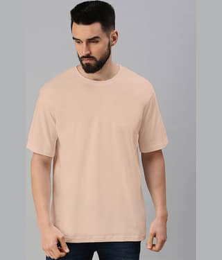 Veirdo Pack of 1 100% Cotton Oversized Fit Men's T-Shirt ( Black )
