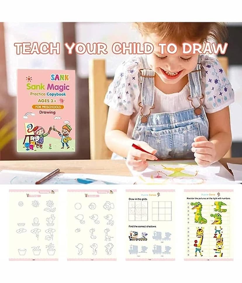 Magic Practice Copybook (4 Books +10 Refills + 1Grip +1 Pen) - magic book, magic practice book, sank magic practice book, magic practice copybook, sank magic practice copybook, magic book for kids view 2