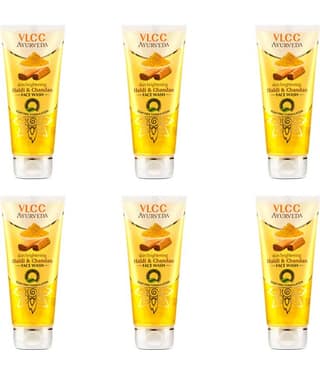Vlcc Ayurveda Skin Brightening Haldi & Chandan Face Wash , 100Ml(Pack Of 6)