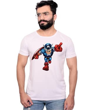 Nityanand Enterprises White Cotton Blend T-Shirt