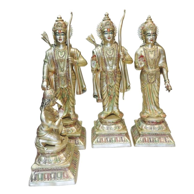 Brass Ram Darbar God Idol | Home Mandir Decorative Brass Murti, Height : 45.5 Inch (BSMAS131 P) view 2