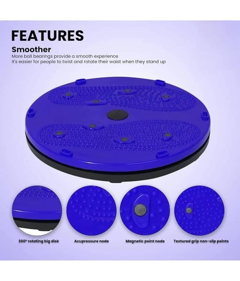 Horsefit Tummy Twister | Twisting Waist Disc | Waist Trimmer | Body Toner | Fat Burner | Aerobic Exercise Foot Exercise Fitness Twister | Fat Buster | Perfect Home Gym Equipment for Men & Women (Blue) view 2